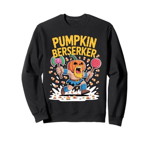 Lustiger Kürbis Wikinger Kinder - Halloween Berserker Kostüm Sweatshirt von Pumpkin Viking Kids Halloween Berserker Costume