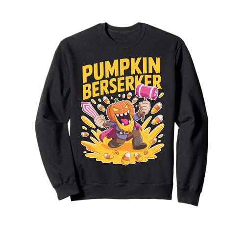 Lustiger Kürbis Wikinger Kinder - Niedlicher Halloween Wikinger Berserker Sweatshirt von Pumpkin Viking Kids Halloween Berserker Costume