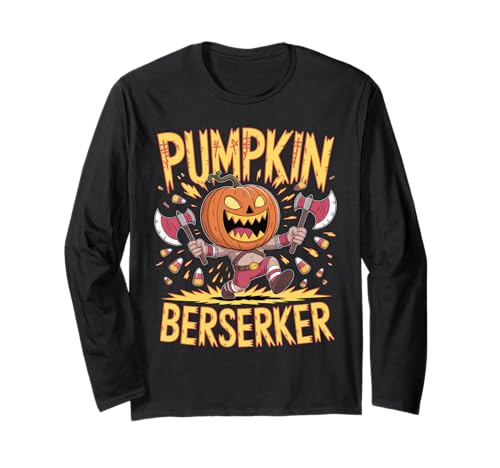 Süßer Kürbis Berserker Kinder Halloween Wikinger Langarmshirt von Pumpkin Viking Kids Halloween Berserker Costume