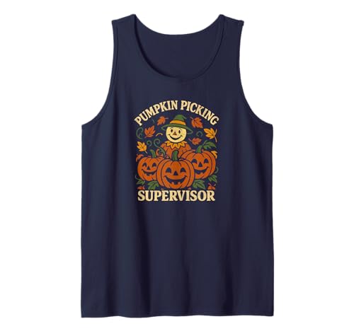 kürbispflücken Supervisor, kürbis Patch Vogelscheuche Retro Tank Top von Pumpkin picking outfit
