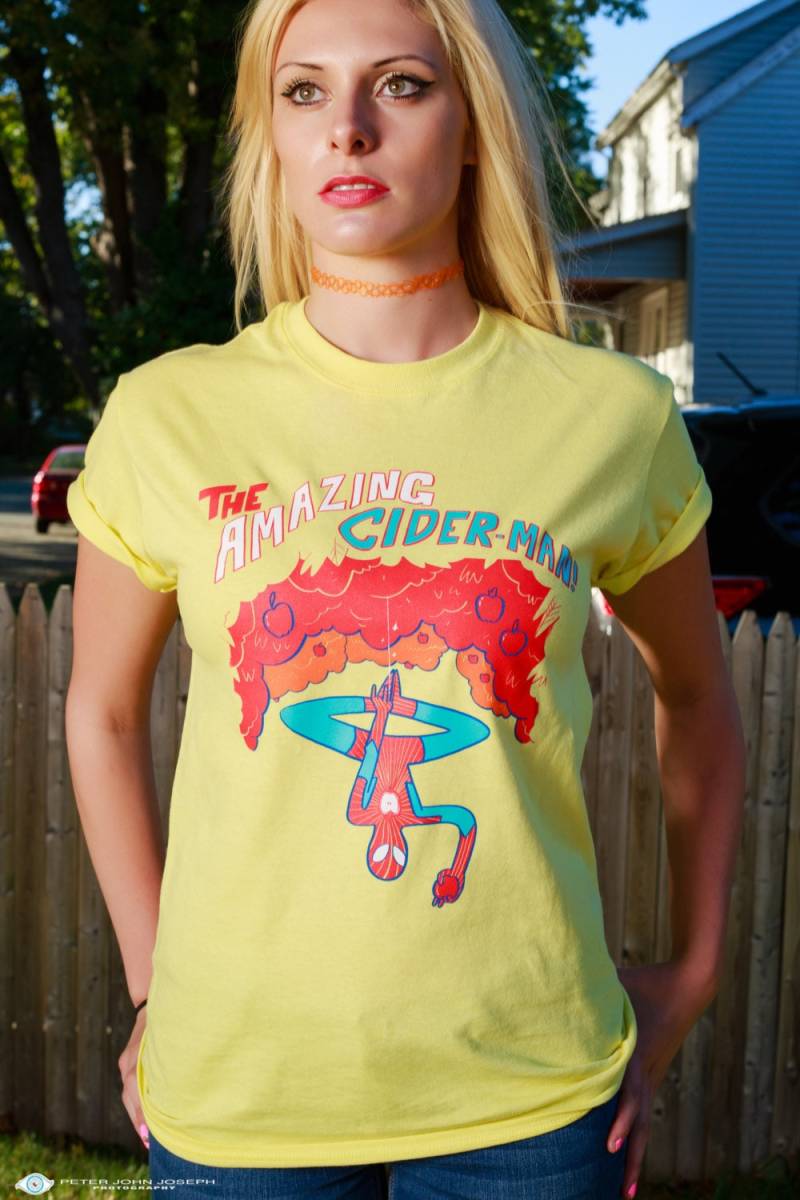 Cider Man Shirt Lustiges Spiderman Wortspiel T-Shirt, Herbst Apfelernte von PunPantry