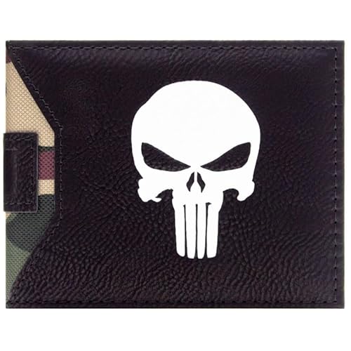 Punisher Frank Castle Tarn-Schädel-Emblem Geldbörse/Geldbeutel Bi-Fold ID & Kartenhalter, Schwarz von Punisher