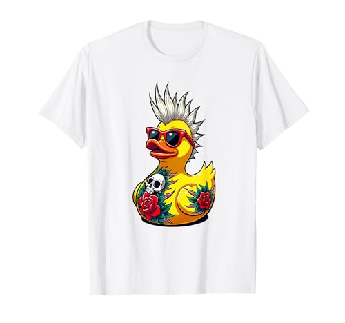 Punk Duck Enten Punk Rocker Lustige Kostüm für Herren Junge T-Shirt von Punk Duck Rubber-Duck Punk Rocker Duckling Costume