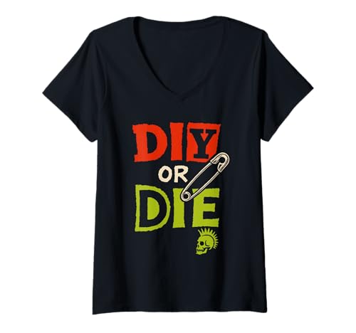 Damen Punk Rock DIY Anarchy Alternative Musik Mohawk Band Festival T-Shirt mit V-Ausschnitt Damen Punk Rock DIY Anarchy Alternative Musik Mohawk Band Festival T-Shirt mit V-Ausschnitt von Punk Fashion Alternative Music DIY Anarchy Mohawk