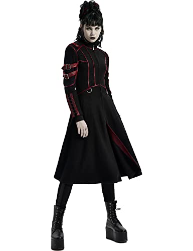 Punk Rave Damen Mantel - Silent Assassin Rot (XXL) von Punk Rave