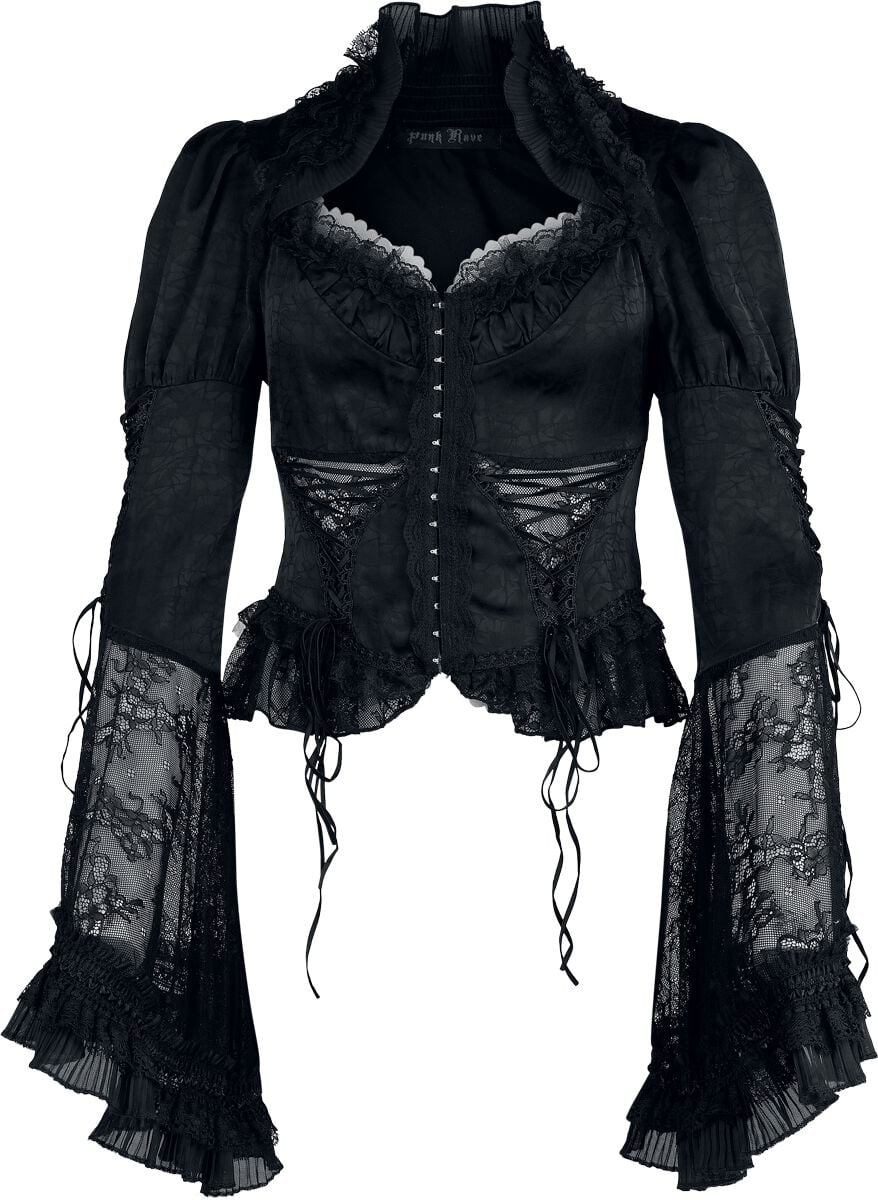 Punk Rave Goth Gorgeous Shirt Bluse schwarz in 3XL von Punk Rave