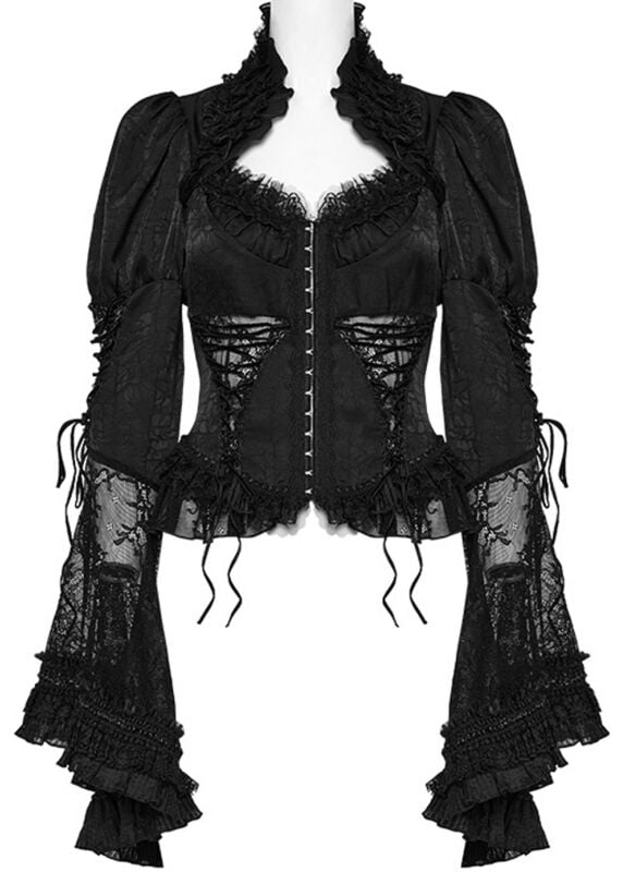 Punk Rave - Gothic Bluse - Goth Gorgeous Shirt - XS bis 4XL - für Damen - Größe 4XL - schwarz von Punk Rave