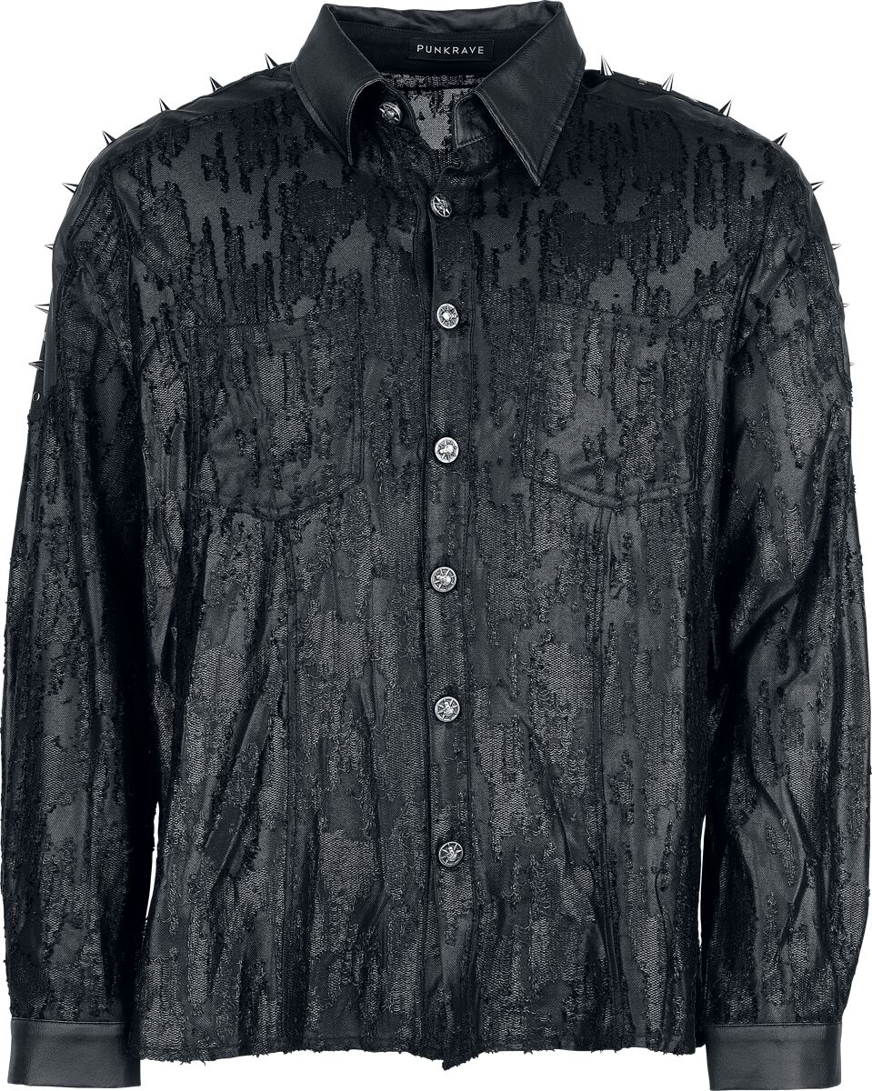 Punk Rave - Gothic Langarmhemd - Punk Handsome Spiked Shirt - S bis 3XL - für Männer - Größe XL - schwarz Punk Rave - Gothic Langarmhemd - Punk Handsome Spiked Shirt - S bis 3XL - für Männer - Größe XL - schwarz von Punk Rave