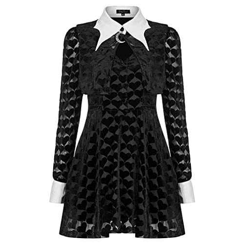 Punk Rave Minikleid - Wednesday Hearts (XL) von Punk Rave