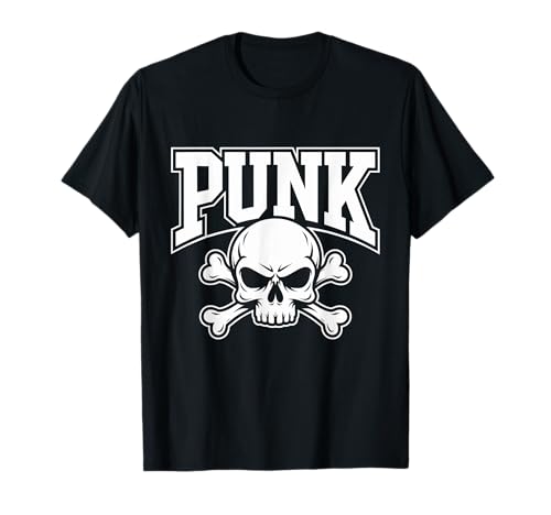 Punk Rock Musik Collection - Herren & Damen Unisex T-Shirt - Schwarz - S - Schädel-Motiv (Skull Design) - Punker, Punkrock-Liebhaber - Klassisch geschnitten - Cartoon - Punk von Punk Rock Musik Collection