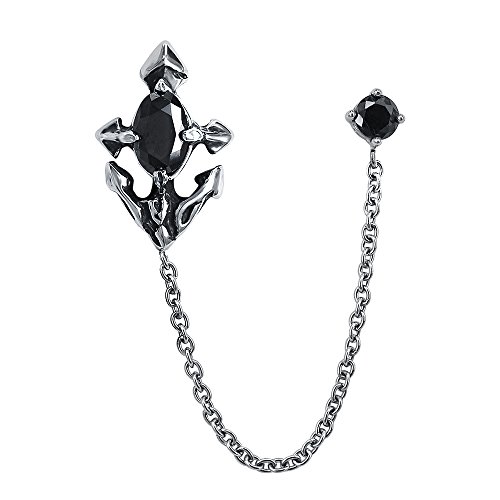 Kette verbunden oberen Ohrstecker Punk Schwert baumeln Edelstahl Helix Knorpel zu Lobe Ohrstecker von PunkTracker