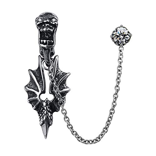 Kette verbunden oberen Ohrstecker Punk Schwert baumeln Edelstahl Helix Knorpel zu Lobe Ohrstecker von PunkTracker