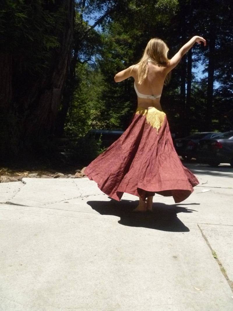 Boho Stammes Bauchtanz Kastanienbestickt Voller Kreis Festival Rock Größe 4/6 von PunkinsPatches