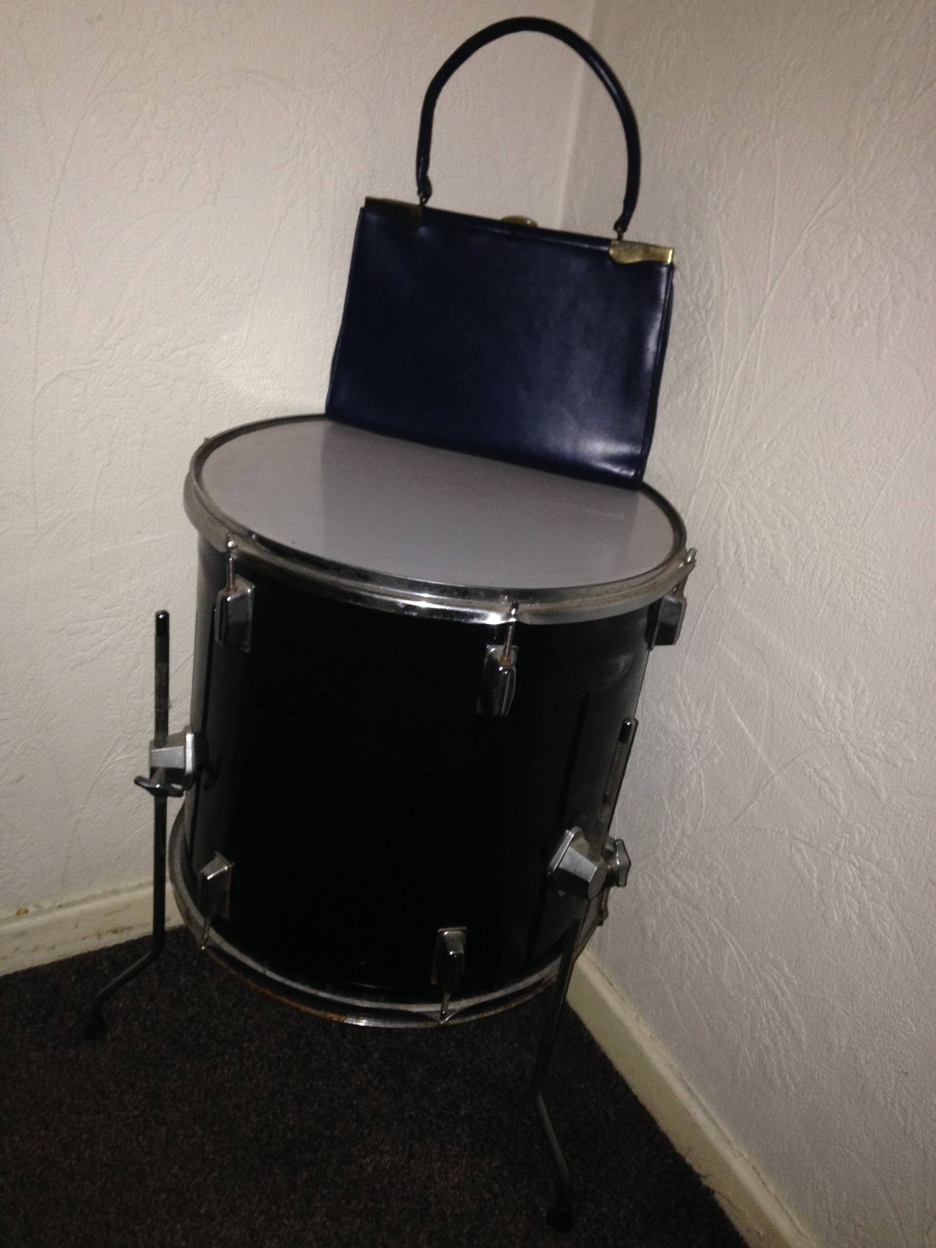 Vtg 50 Mod Retro Navy Blau Handtasche Mit Handspiegel von PunkorellaVintage