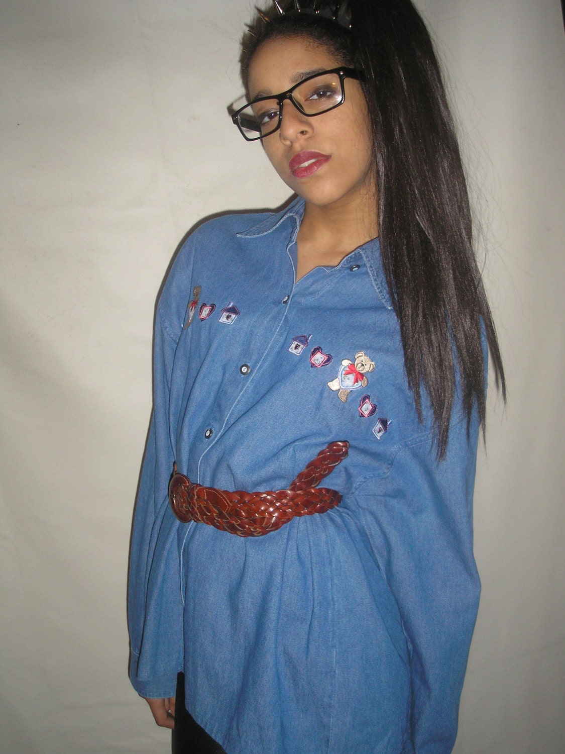 Vtg 70 Kitsch Jeans Bestickt-Taste Bis M von PunkorellaVintage