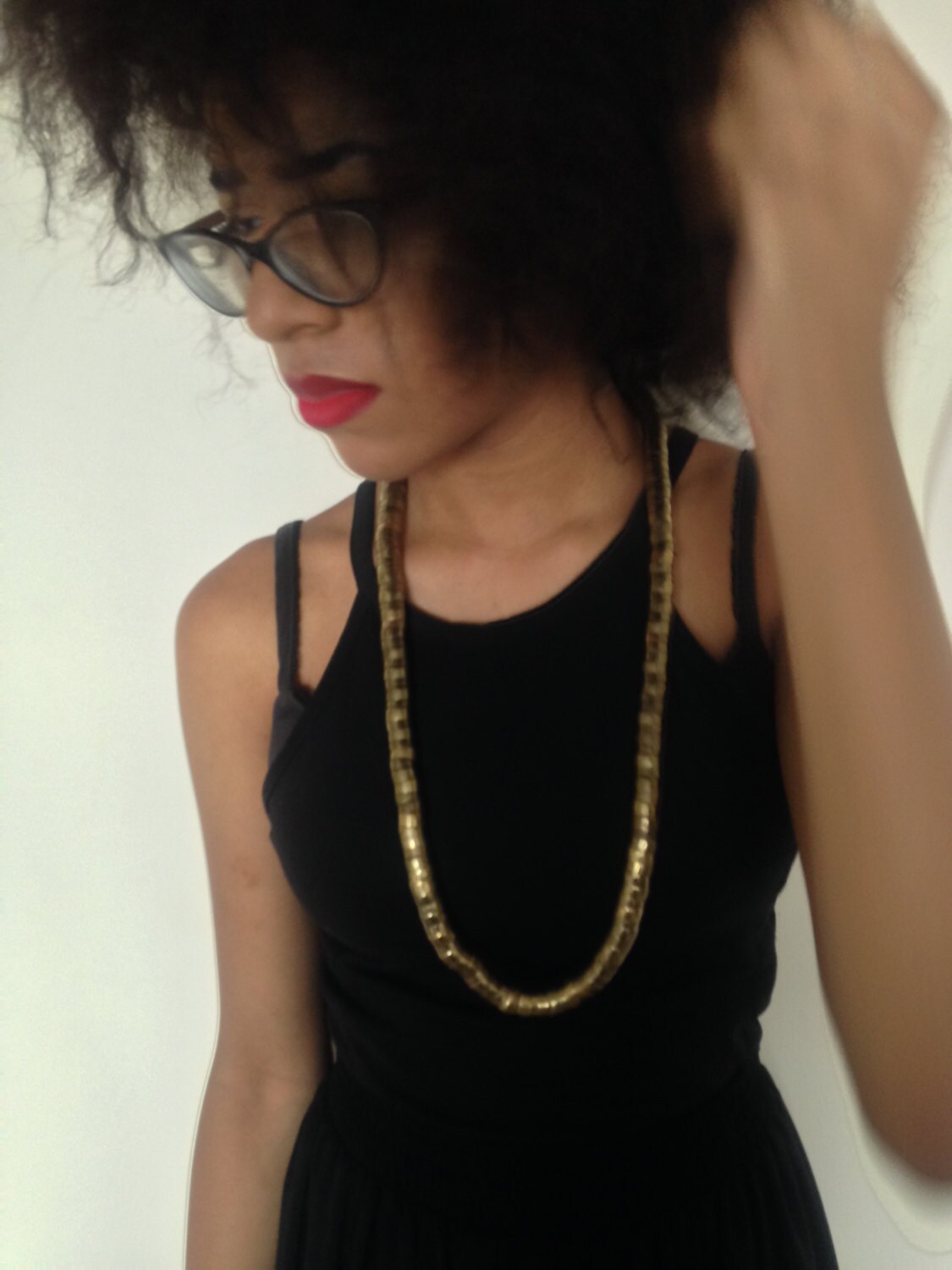 Vtg 90 Avant Garde Minimalist Rostige Gold Ton M & S Metall Klobige Kette Einheitsgröße von PunkorellaVintage