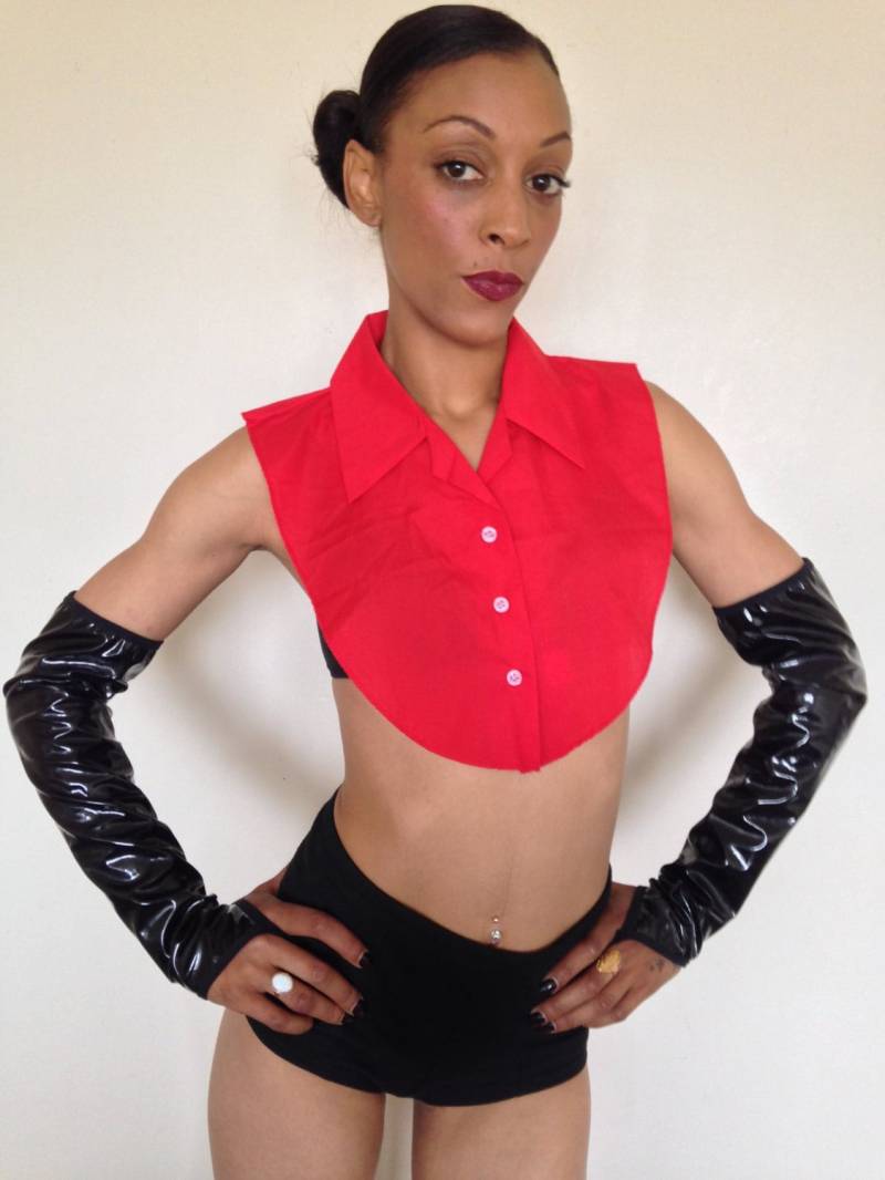 Vtg 90's Lipstick Lätzchen S/M in Rot von PunkorellaVintage