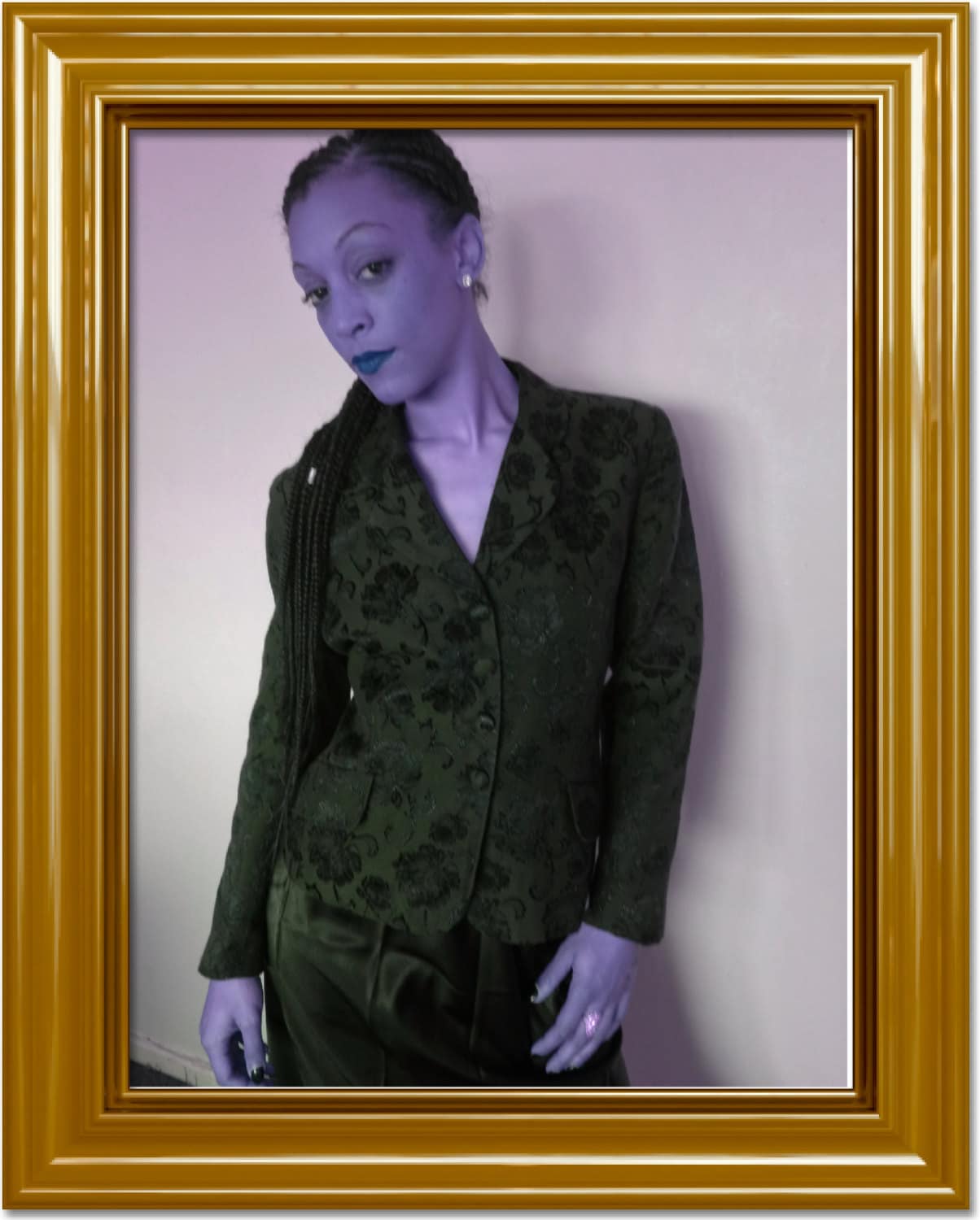 Vtg 90Er Jahre Gothic Schwarz Bestickter Opera Abendblazer L von PunkorellaVintage