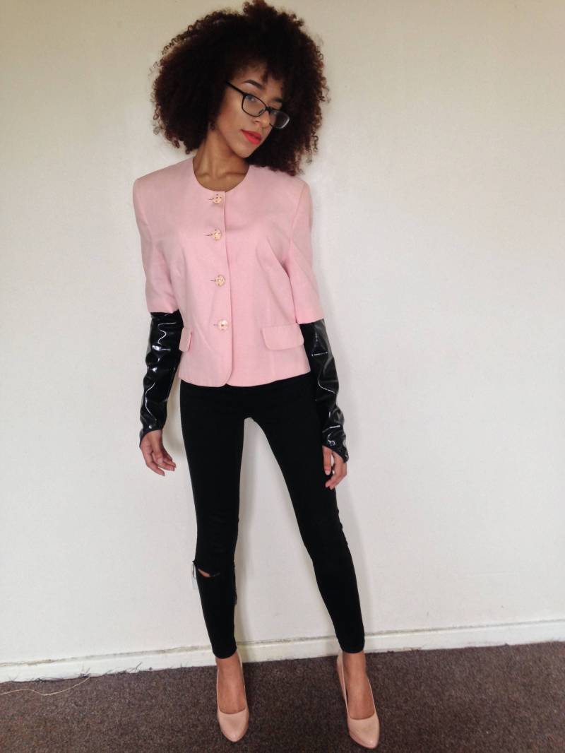 Vtg 90Er Jahre Neoclassic Pink-Oranger Power Blazer M von PunkorellaVintage