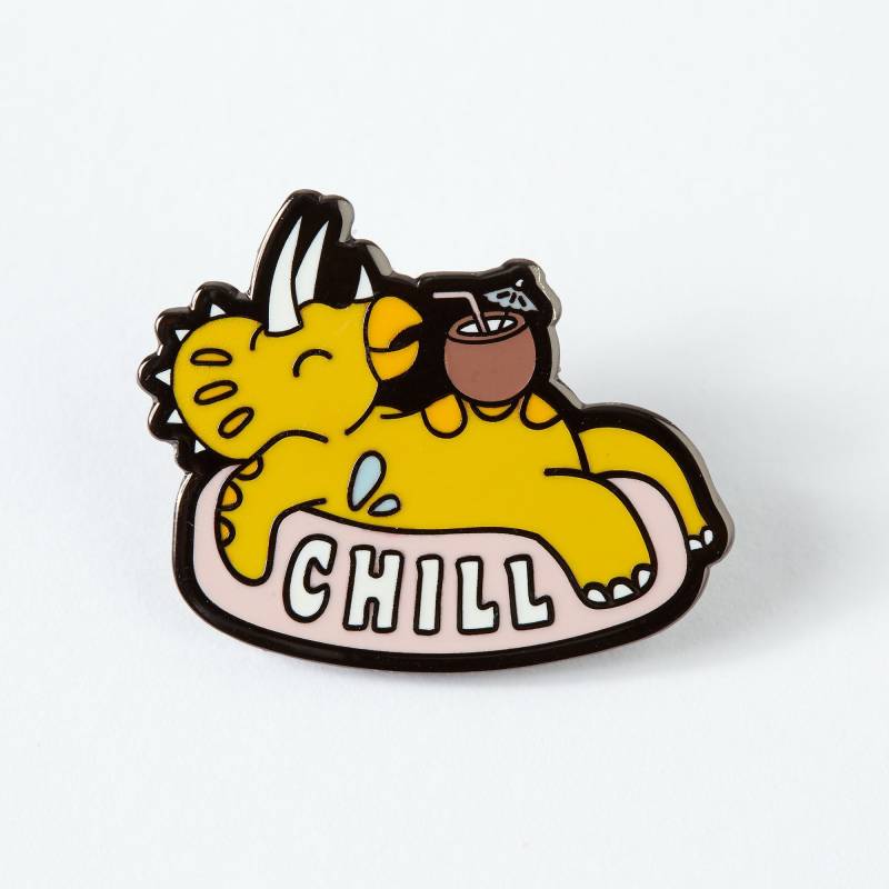 Chill Dinosaur Hard Enamel Pin/Kawaii Niedliche Styracosaurus Dinosaurier Dino Anstecknadel Brosche Punky Pins Chill Dinosaur Hard Enamel Pin/Kawaii Niedliche Styracosaurus Dinosaurier Dino Anstecknadel Brosche Punky Pins von Punkypins