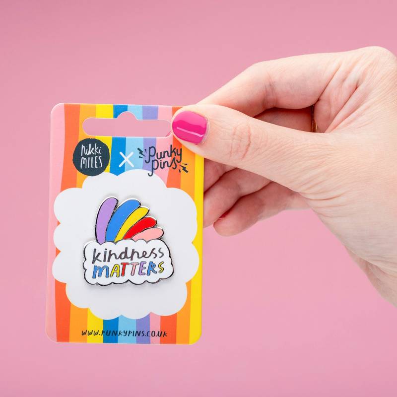 Kindness Matters Emaille Pin/Be Kind Regenbogen Revers Badge Positivität, Motivierendes Geschenk von Punkypins