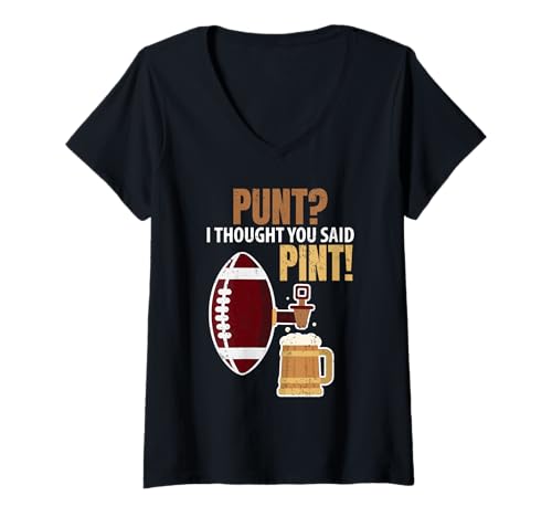 Damen Punt I Thought You Said Pint Lustiges Fußball-Bierfass T-Shirt mit V-Ausschnitt Damen Punt I Thought You Said Pint Lustiges Fußball-Bierfass T-Shirt mit V-Ausschnitt von Punt I Thought You Said Pint Sports Beer Drinker