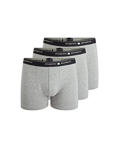 Punto Blanco Herren Triplo Bóxer Basix Boxershorts, grau 654, Small (3er Pack) von Punto Blanco