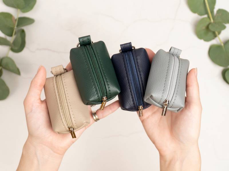 Geldbörse Aus Veganem Leder Handgefertigte Reißverschlussbeutel-Schlüsselanhänger von PuntoBelle