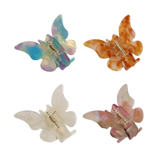Puooifrty Schmetterlings-Acetat-Haarspangen, Schildkröten-Haarspangen, Krallenklammern, Kleine Haar-Accessoires für Frauen und Mädchen von Puooifrty