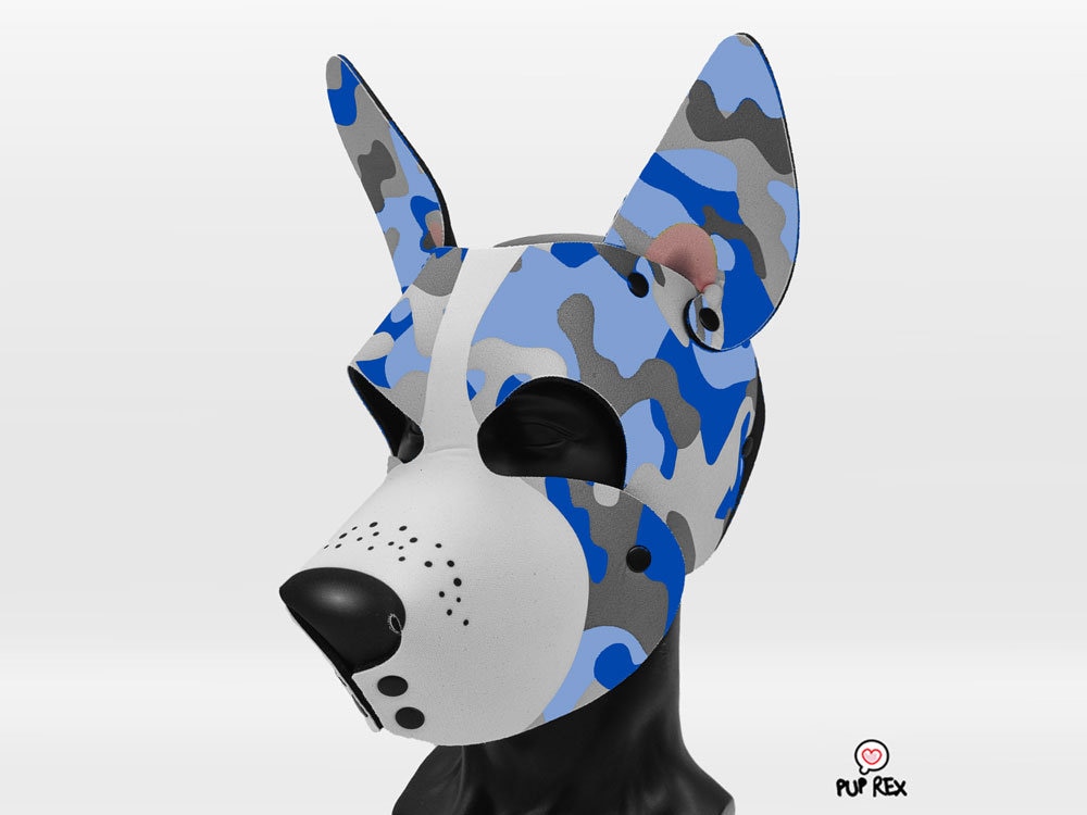 Blau Camo Pup Rex Haube | Made To Order Blau Camo Pup Rex Haube | Made To Order von PupRexGear
