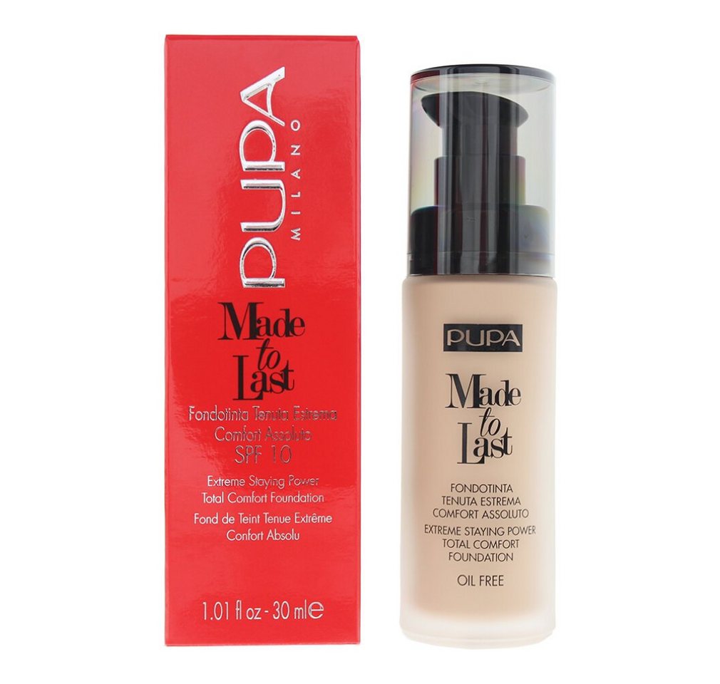 Pupa Foundation Pupa Made To Last 10 Natural Beige Foundation 30ml von Pupa