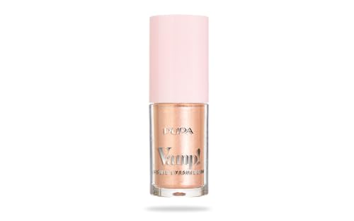 Pupa Flüssig-Lidschatten Vamp! Colore 005 Champagner, flüssiger Lidschatten mit schimmerndem Finish, langer Halt, erhältlich in 12 verschiedenen Farbtönen (Format 4 ml) von Pupa
