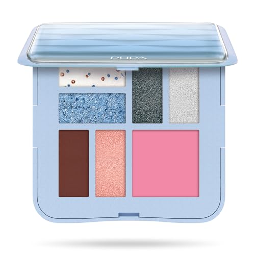 Pupa Wave Kosmetiktasche 002 Hellblau Gesicht und Augen mit Spiegel 8 g von Pupa