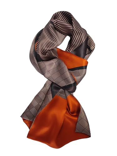 Pupatuch Halstuch Herren 100% Seide Schal Vintage Pattern Seidenschal Herrenschal (#10 Braun) von Pupatuch