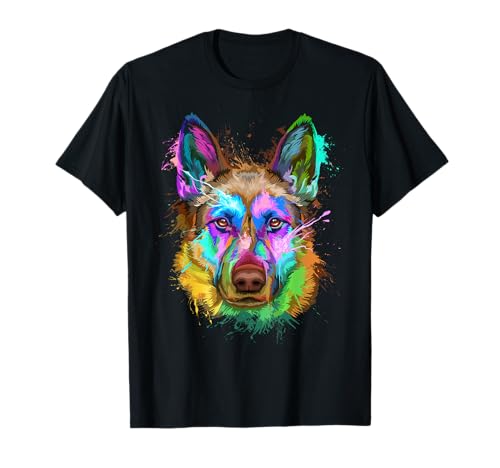 German Shepherd Splash Art Geschenk für Mama, Vater, Hund, Haustierliebhaber T-Shirt German Shepherd Splash Art Geschenk für Mama, Vater, Hund, Haustierliebhaber T-Shirt von Pupbeats German Shepherd Apparel