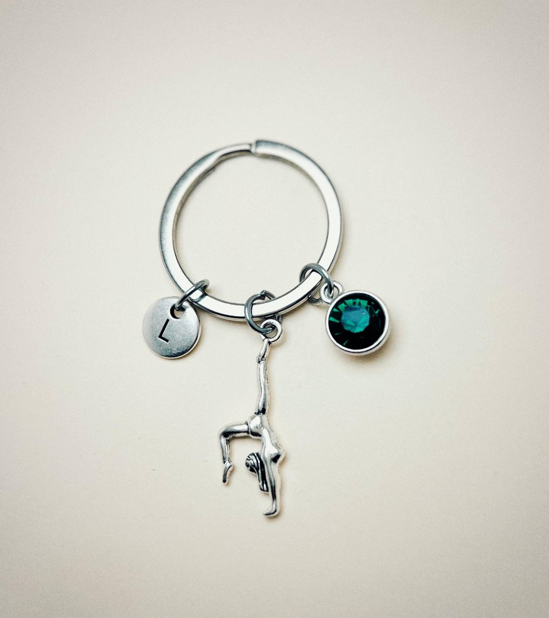 Turnerin Geschenk, Gymnastik Schlüsselanhänger, I Love Gymnastik, Personalisierte Geschenke Für Turnerinnen, Mädchen, Geburtstag von PuppiesAndJoy