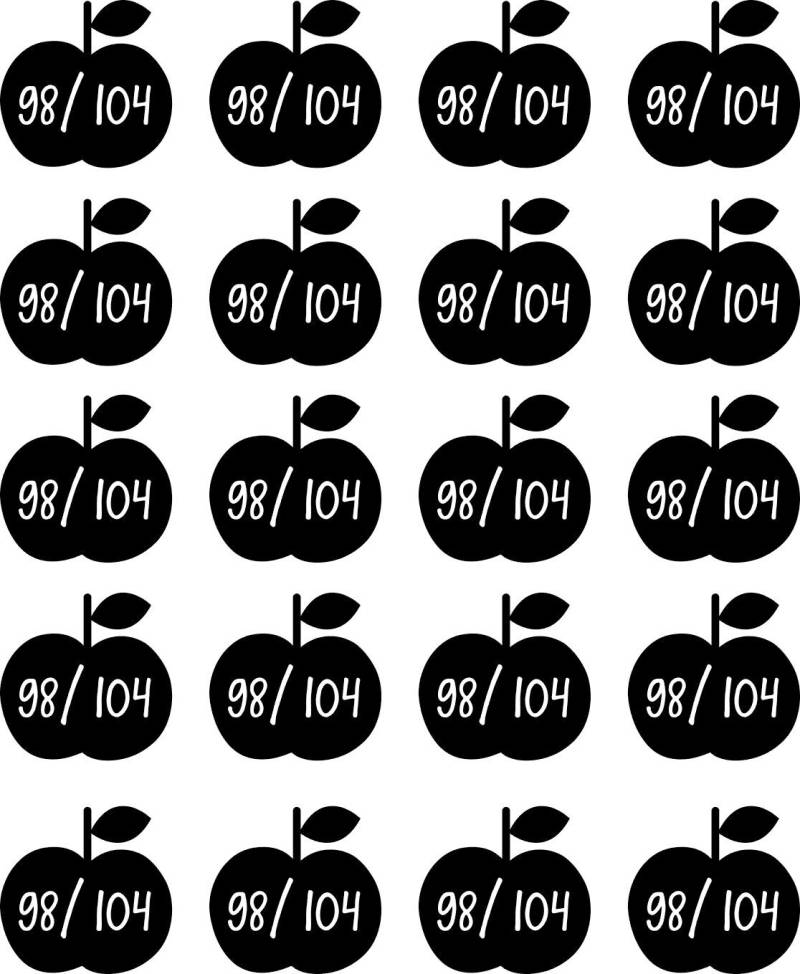 20 Größenetiketten Zum Aufbügeln Äpfel Mit Wunschgröße von PuppilottasHandmade