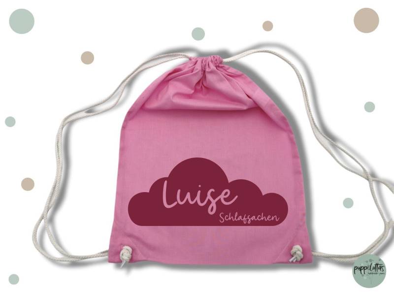 Turnbeutel Wechselsachen Rucksack Mit Namen & Wolke Kita Schule von PuppilottasHandmade