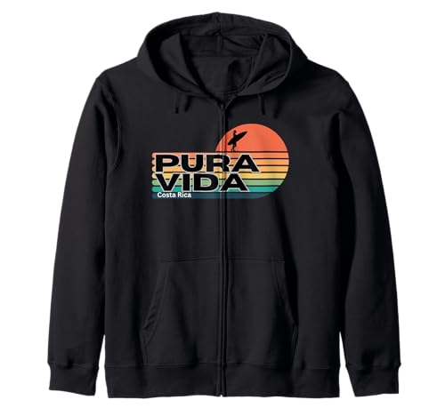 Pura Vida Sunset Surfer Costa Rica Kapuzenjacke von Pura Vida Costa Rica