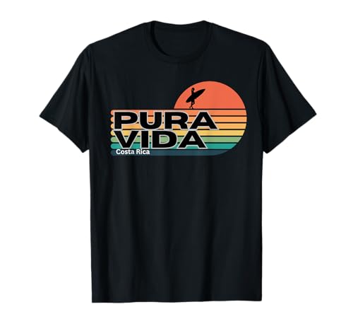Pura Vida Sunset Surfer Costa Rica T-Shirt von Pura Vida Costa Rica