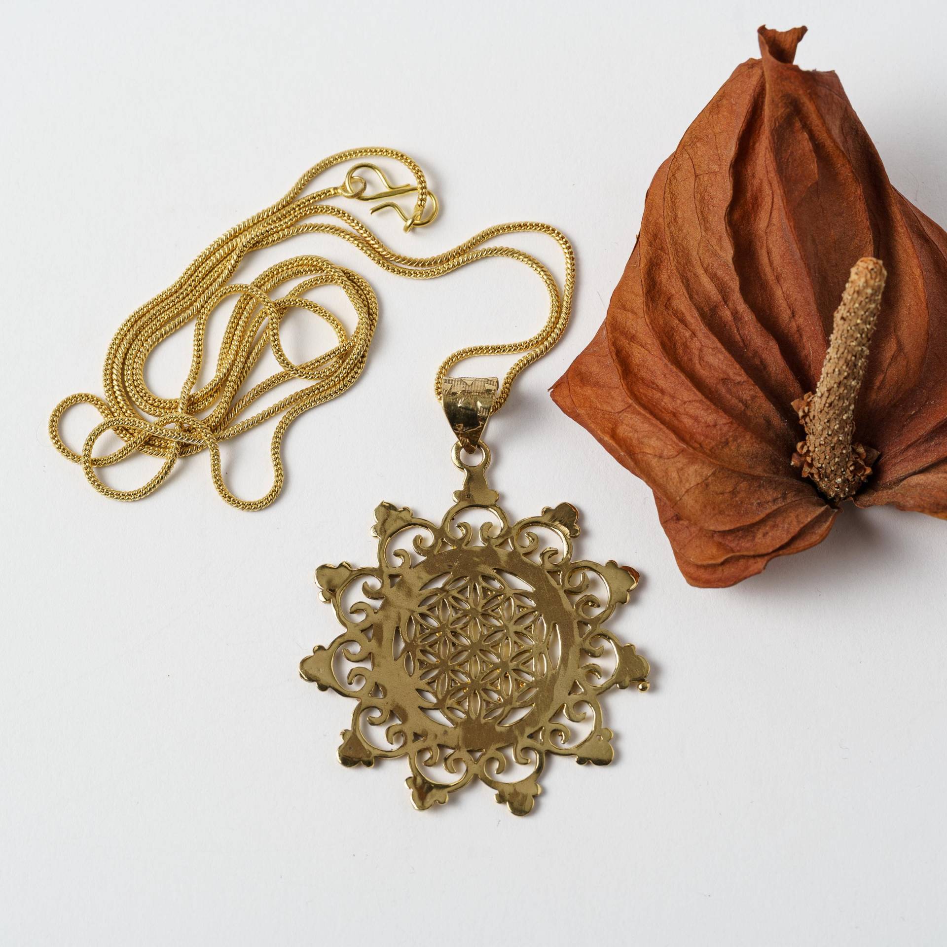 Kette Messing "Blume Des Lebens" von PuraEnergia