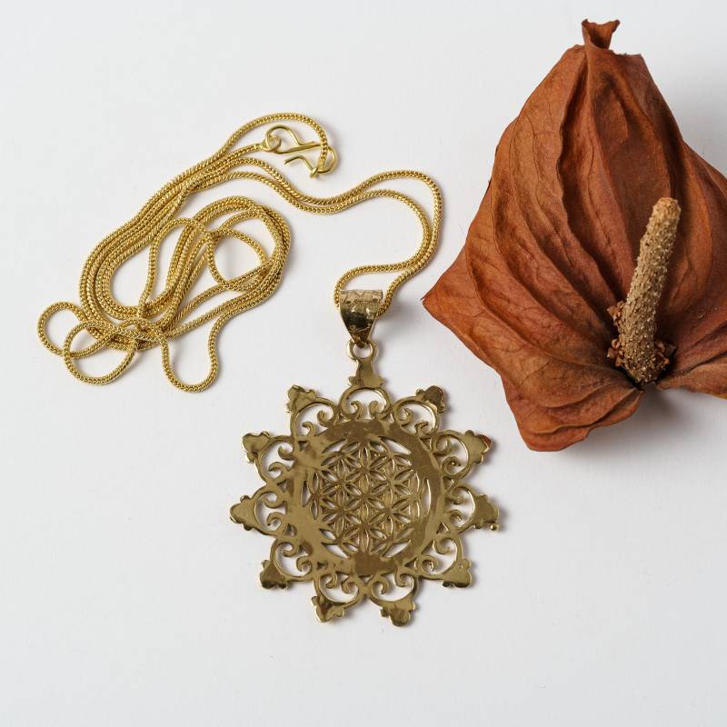 Kette Messing "Blume Des Lebens" von PuraEnergia