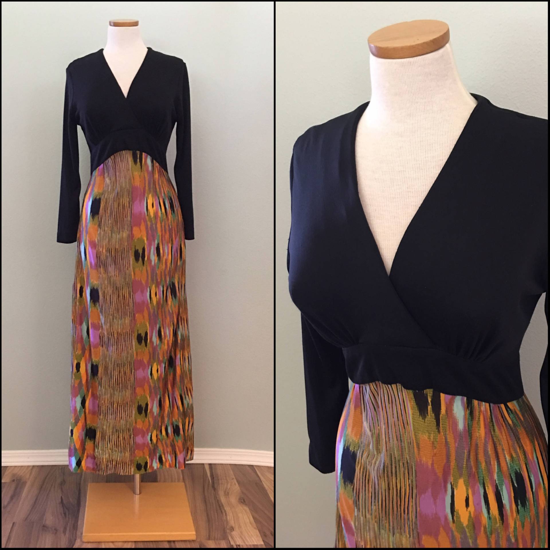 70Er Jahre Space Dyed Maxi Kleid von PuraVidaVintage