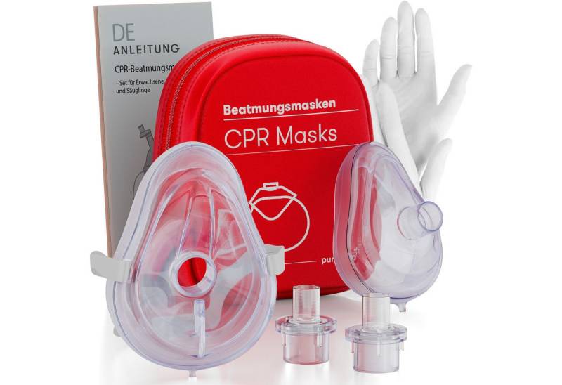 Purahelp Erste-Hilfe-Set Beatmungsmasken Set (1x Erwachsene, 1x Kinder) - CPR Beatmungsmaske, (2 St), Hygienischer Mund-zu-Mund Beatmung Schutz von Purahelp