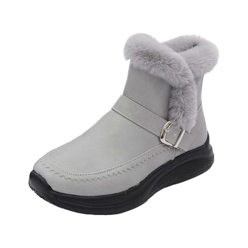 Damen Stiefeletten mit Plateau - Gefütterte Ankle Boots mit Warmfutter | Bequeme Winterstiefel mit Dicker Sohle für den Alltag von Puramala
