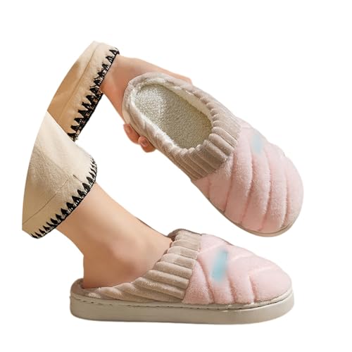 Puramala Damen Flauschige Hausschuhe mit Gekreuzten Riemen - Weiche Offene Slipper mit Glitzer-Detail | Bequeme Pantoffeln für Zuhause von Puramala