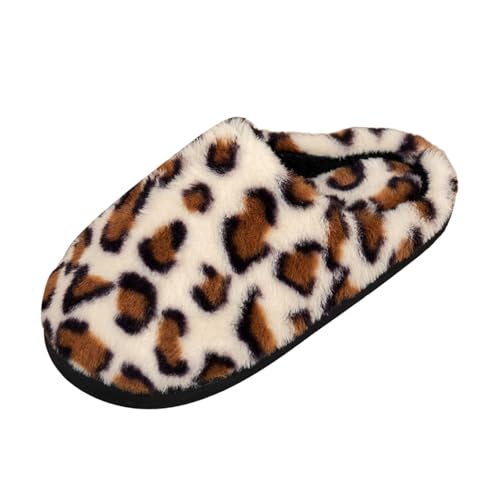 Puramala Damen Flauschige Hausschuhe mit Leopardenmuster - Weiche Pantoffeln mit Kunstfell | Bequeme und Warme Slipper für Zuhause Puramala Damen Flauschige Hausschuhe mit Leopardenmuster - Weiche Pantoffeln mit Kunstfell | Bequeme und Warme Slipper für Zuhause von Puramala