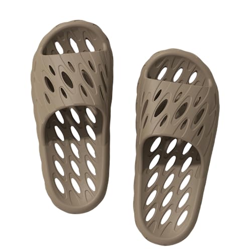 Puramala Herren Hausschuhe Mit Profilsohle - Bequeme Slipper Mit Weichem Fußbett Und Offener Ferse | Rutschfeste Pantoffeln Für Zuhause von Puramala