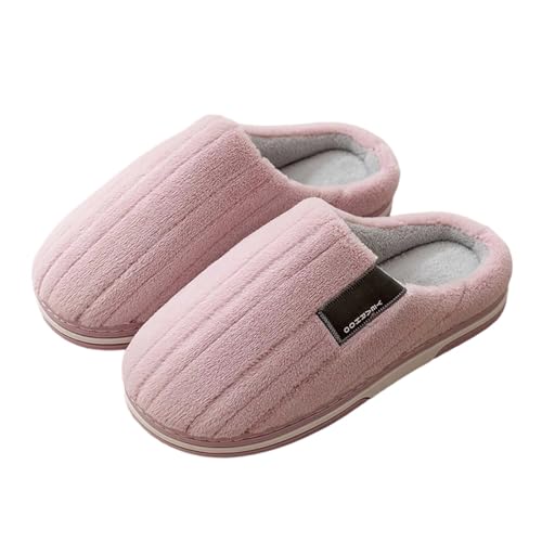 Puramala Unisex Hausschuhe mit Strick-Obermaterial - Warme Slipper mit Fleecefutter und Rutschfester Sohle | Bequeme Pantoffeln für Damen und Herren von Puramala