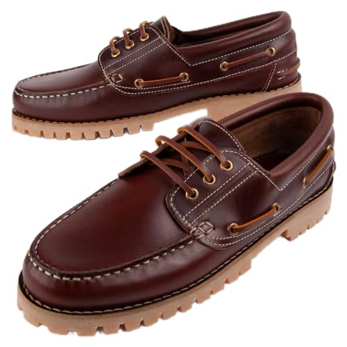 Purapiel Pullnauc 103059 Herren Bootsschuhe aus Leder, braun, 39 EU von Purapiel